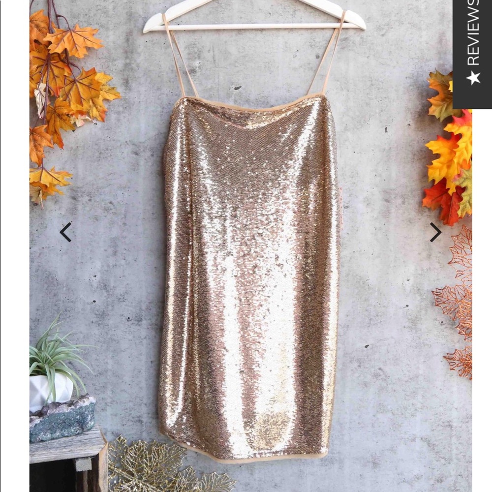 Free People Gold Sequin Dress